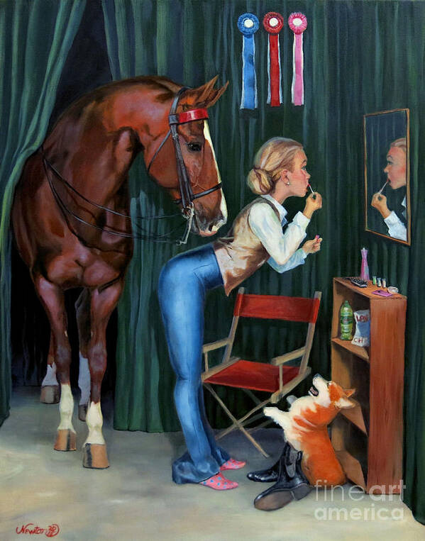 American Saddlebred Art Print featuring the painting Finishing Touches by Jeanne Newton Schoborg