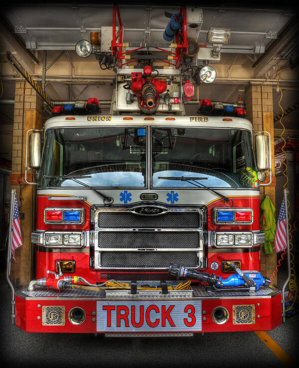Fire Engine Art Print featuring the photograph Fireman - Fire Engine by Lee Dos Santos