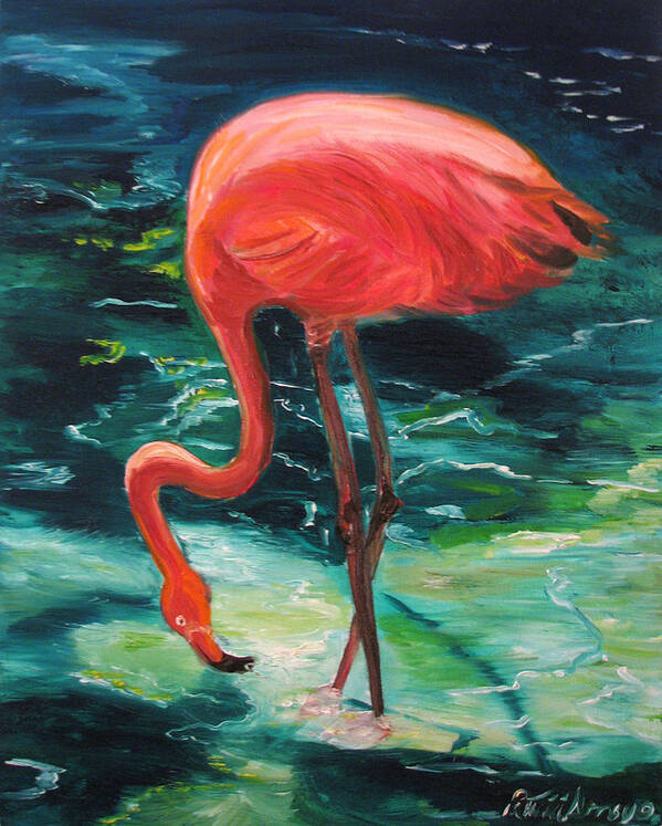 Flamingo Art Print featuring the painting Flamingo of Homasassa by Patricia Arroyo