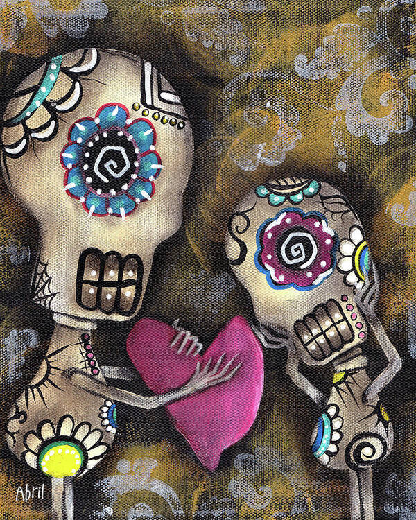 Day Of The Dead Art Print featuring the painting For You by Abril Andrade