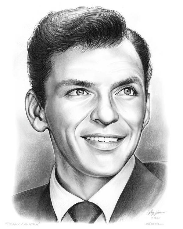 Frank Sinatra Art Print featuring the drawing Frank Sinatra by Greg Joens