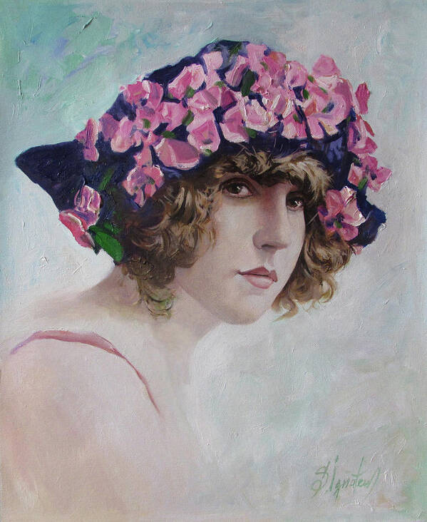 Ignatenko Art Print featuring the painting French girl by Sergey Ignatenko