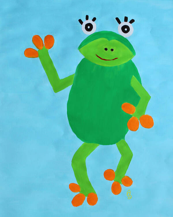 Frog Art Print featuring the painting Froggie by Deborah Boyd