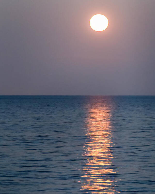 Background Art Print featuring the photograph Full moon reflection by SAURAVphoto Online Store