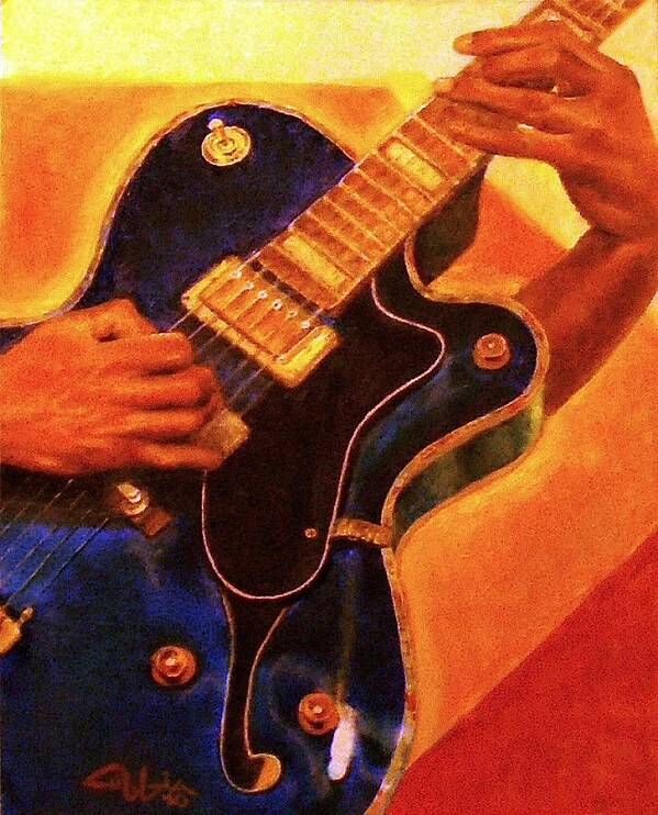 Blue Paintings Art Print featuring the painting Fusion Chord Chemistry by G Cuffia