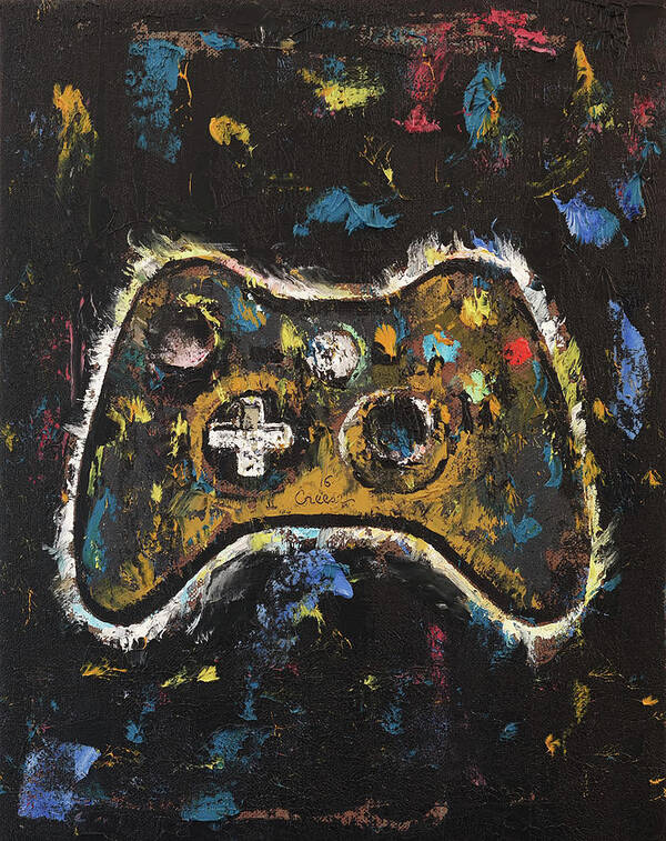 Michael Creese Art Print featuring the painting Gamer by Michael Creese
