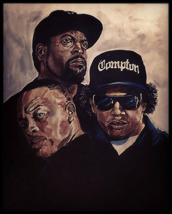 Portrait Art Print featuring the painting Gangsta Trinity by Joel Tesch