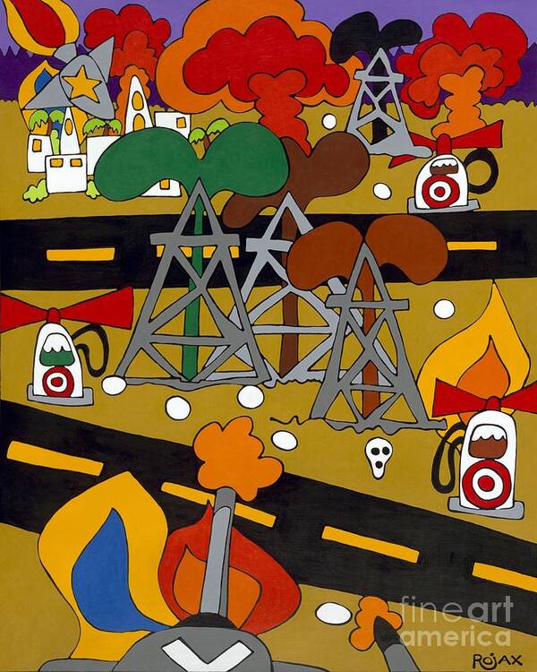 Desert Art Print featuring the painting Gas Wars by Rojax Art