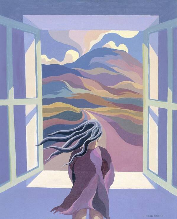 Girl Art Print featuring the painting Girl by window by Alan Kenny