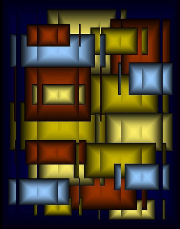 Glass Art Print featuring the digital art Glass Tile Abstract by Terry Mulligan
