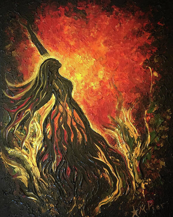 Fire Art Print featuring the painting Golden Goddess by Michelle Pier