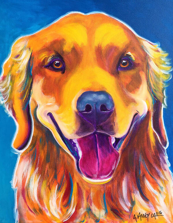 Golden Retriever Art Print featuring the painting Golden - Rory by Dawg Painter