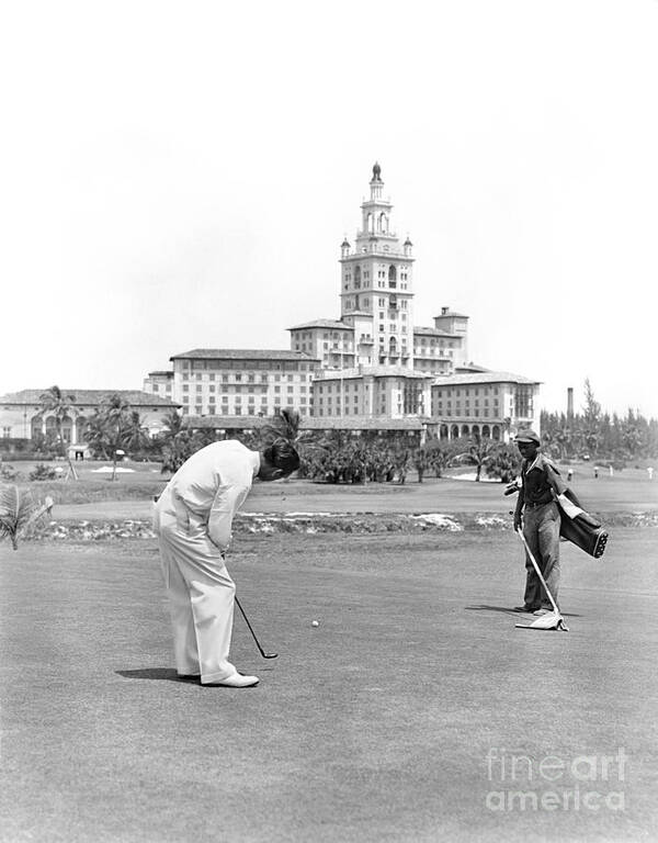 1940s Art Print featuring the photograph Golfing At The Biltmore, Miami by H. Armstrong Roberts/ClassicStock
