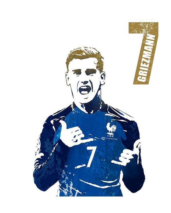 Football Art Print featuring the painting Griezmann #france by Art Popop