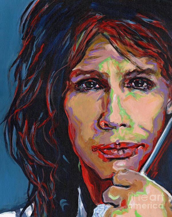 Contemporary Art Print featuring the painting Steven Tyler #1 by Tanya Filichkin