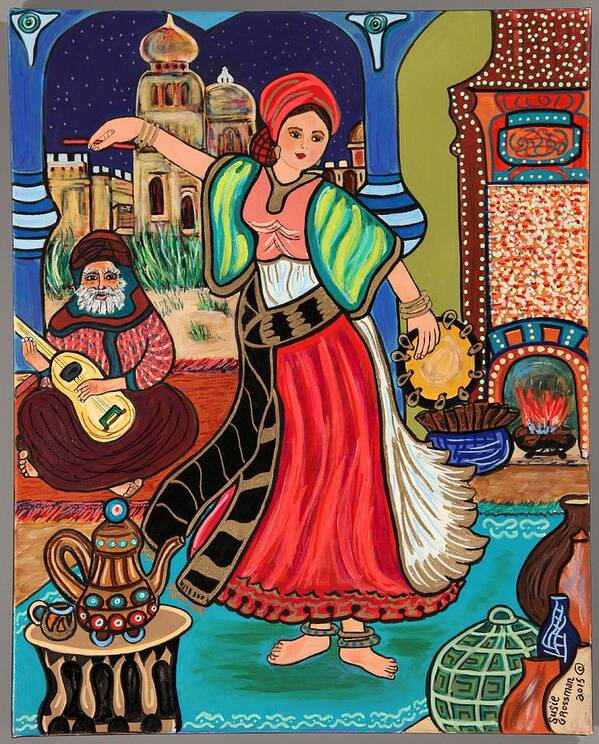 Gypsy Woman Art Print featuring the painting Gypsy Dancer by Susie Grossman