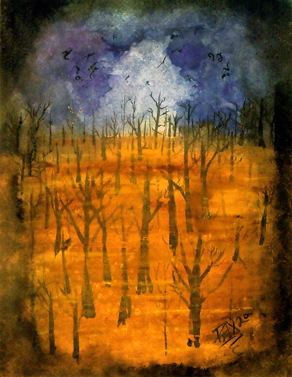 Dead Art Print featuring the painting Haze by Jason Pliler