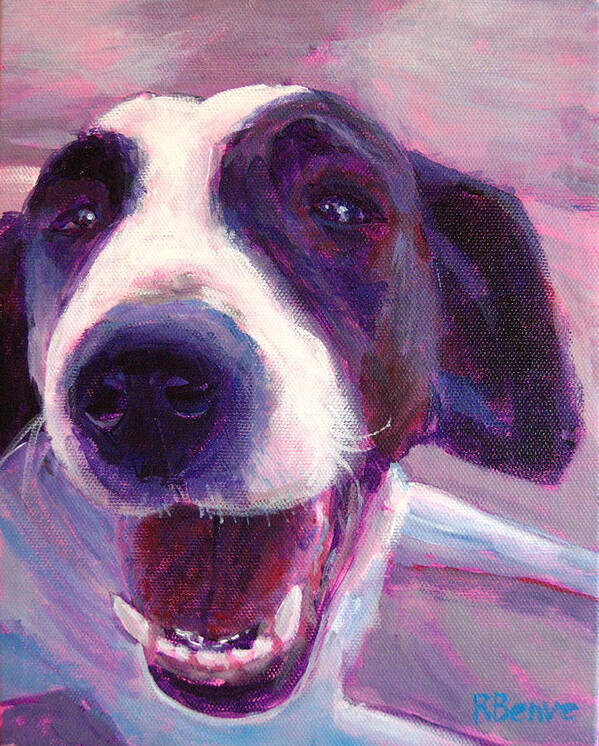 Dog Art Print featuring the painting Hi there doggie by Robie Benve