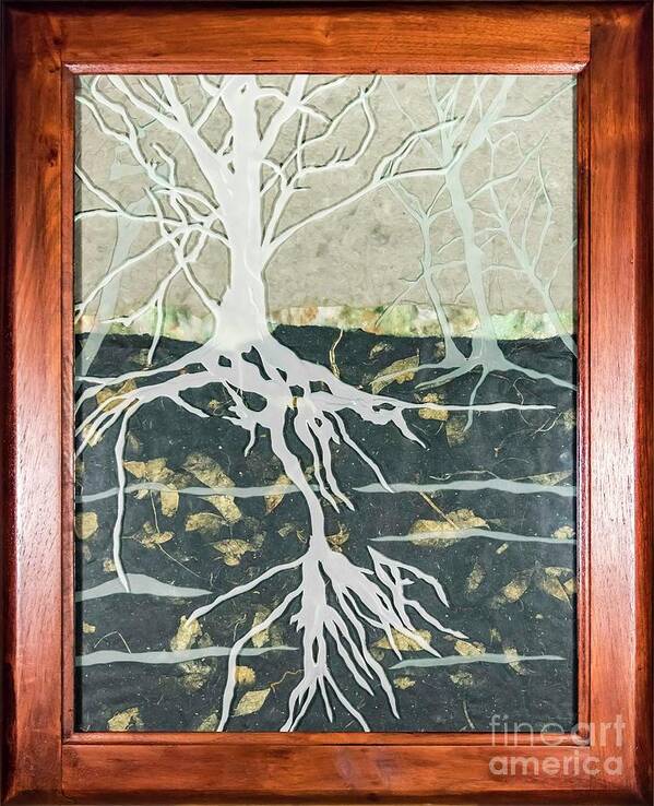 Carved Glass Art Print featuring the glass art Hidden... by Alone Larsen