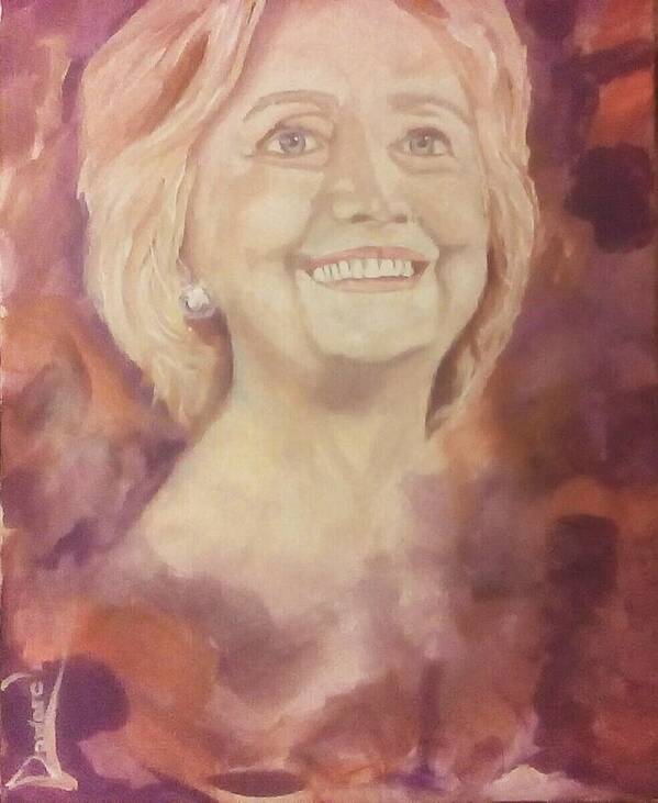 Abstract Art Art Print featuring the painting Hillary Clinton by Raymond Doward
