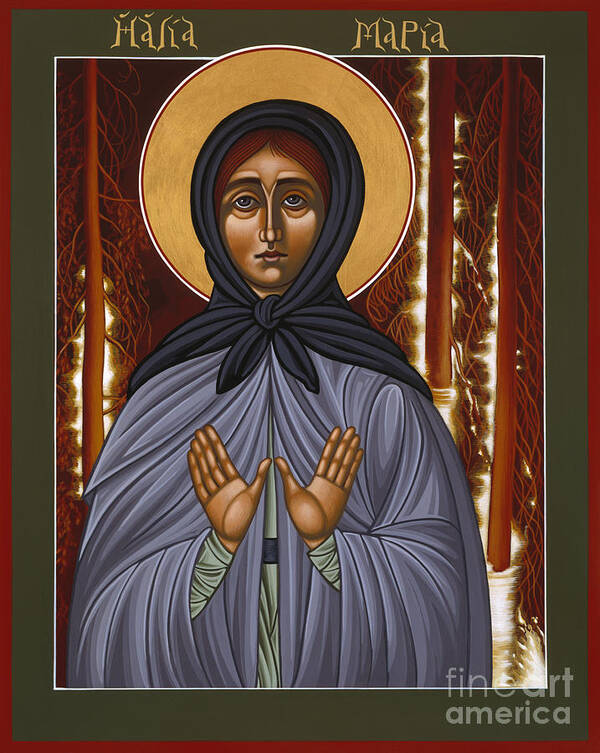 Holy Hermitess Art Print featuring the painting Holy Hermitess Maria of Olonets 101 by William Hart McNichols