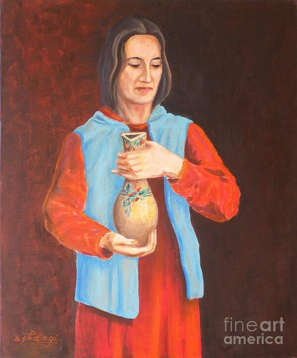 Wine Art Print featuring the painting Hospitality by Ushangi Kumelashvili