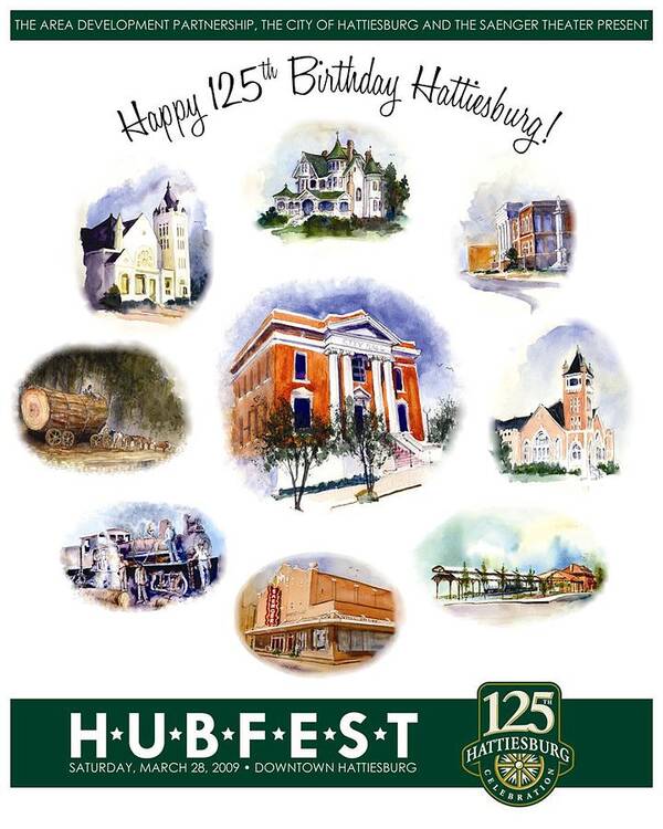 Poster Art Print featuring the painting Hubfest Poster by Bobby Walters
