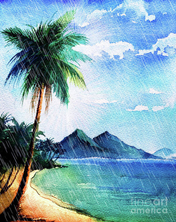 Palm Art Print featuring the digital art Hurricane Season by Digital Art Cafe