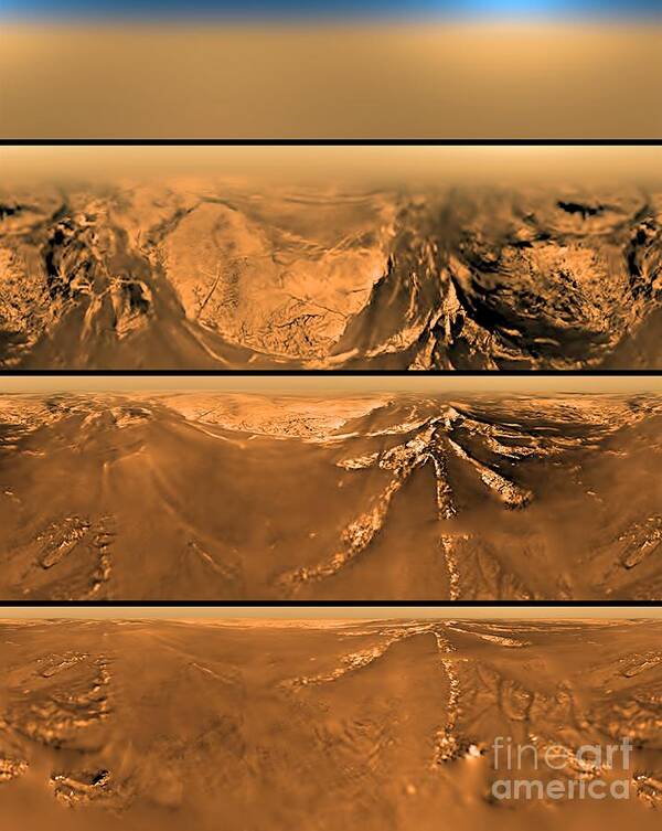 Huygens Probe Art Print featuring the photograph Huygen Probes View Of Titan by Nasa