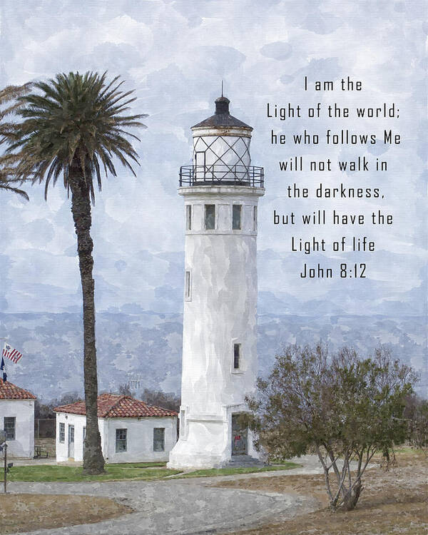 Bible Verse Art Print featuring the digital art I am the Light of the World by Anthony Murphy