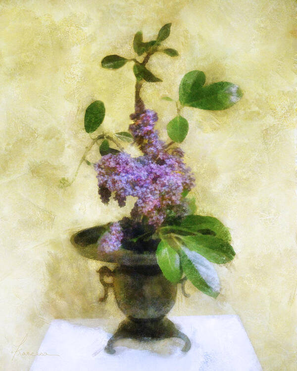 Lilacs Art Print featuring the digital art Ikebana Lilacs by Frances Miller