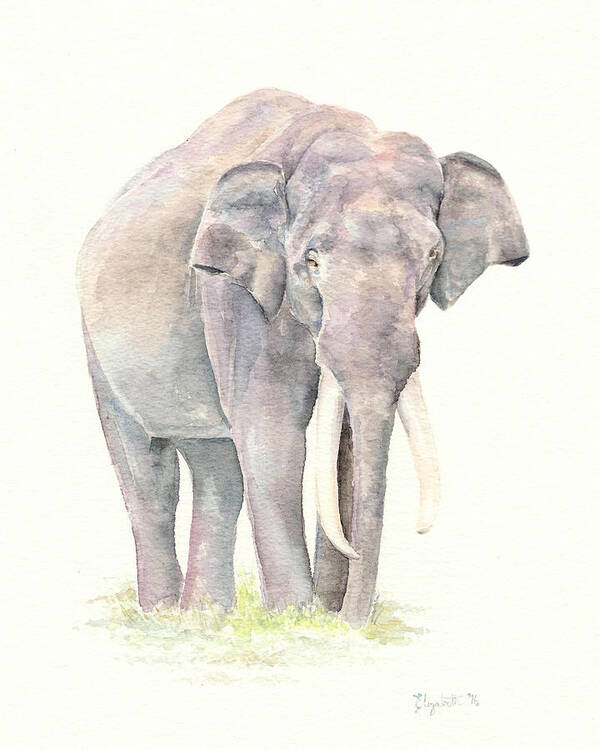 Elephant Art Print featuring the painting In Charge by Elizabeth Lock