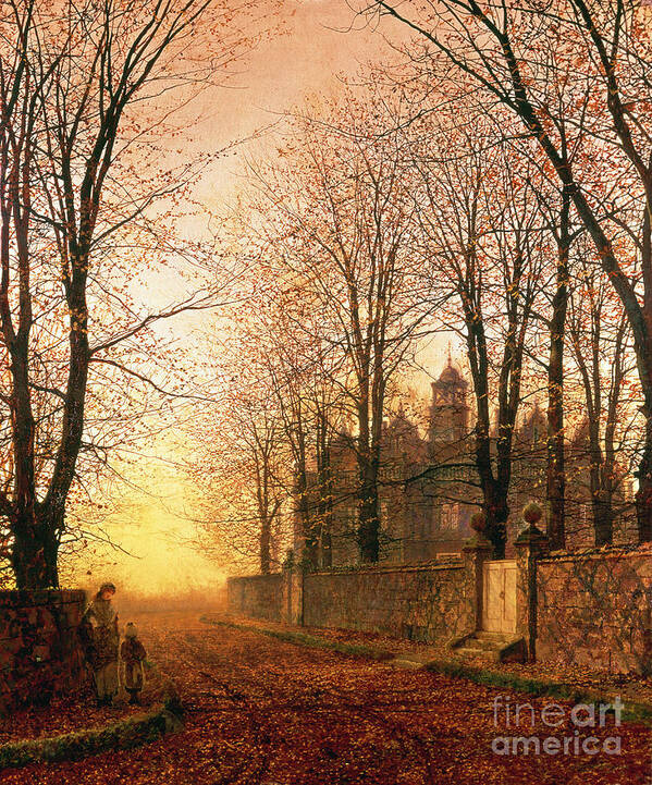 In The Golden Olden Time Art Print featuring the painting In the Golden Olden Time by John Atkinson Grimshaw