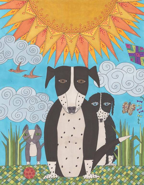 Dog Art Print featuring the drawing Jack by Pamela Schiermeyer