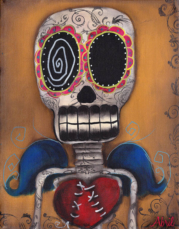 Day Of The Dead Art Print featuring the painting Javier by Abril Andrade