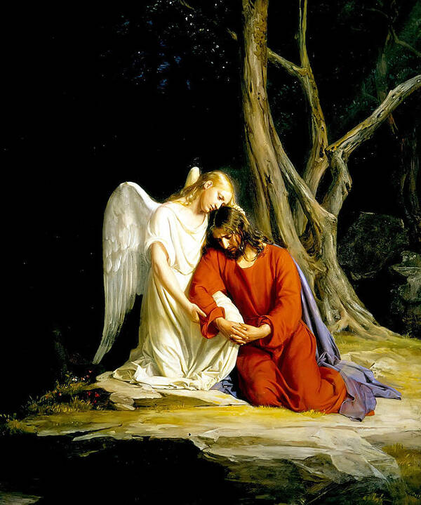 Carl Heinrich Bloch Art Print featuring the painting Jesus in Gethsemane by Carl Heinrich Bloch