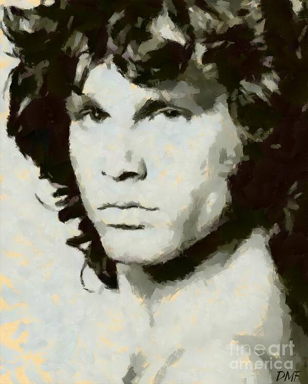 Portrait Art Print featuring the painting Jim Morrison by Dragica Micki Fortuna