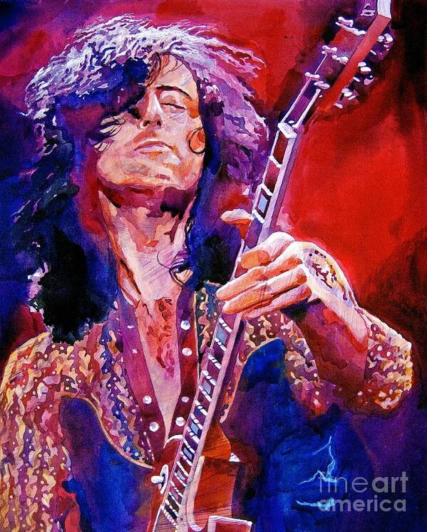 Jimmy Page Art Print featuring the painting Jimmy Page by David Lloyd Glover