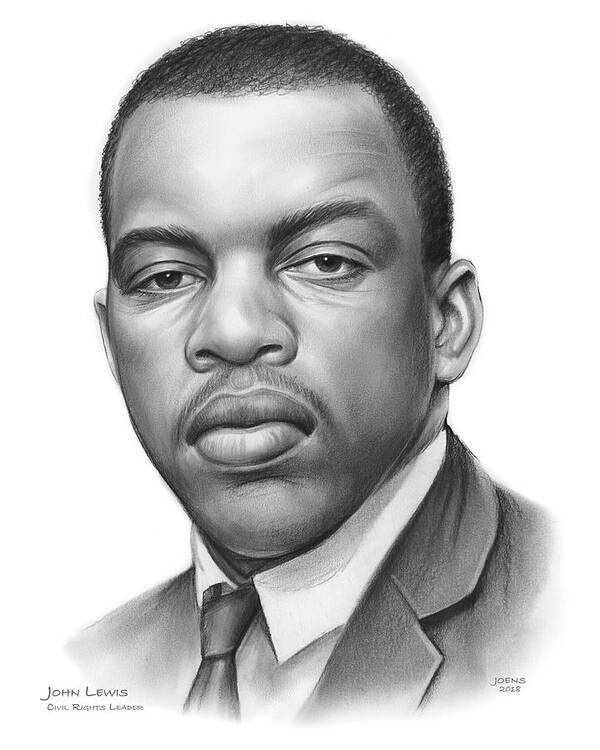 John Lewis Art Print featuring the drawing John Lewis by Greg Joens