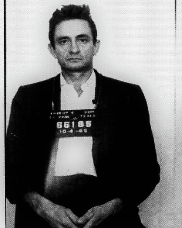 Johnny Cash Art Print featuring the photograph Johnny Cash Mug Shot Vertical Wide 16 By 20 by Tony Rubino