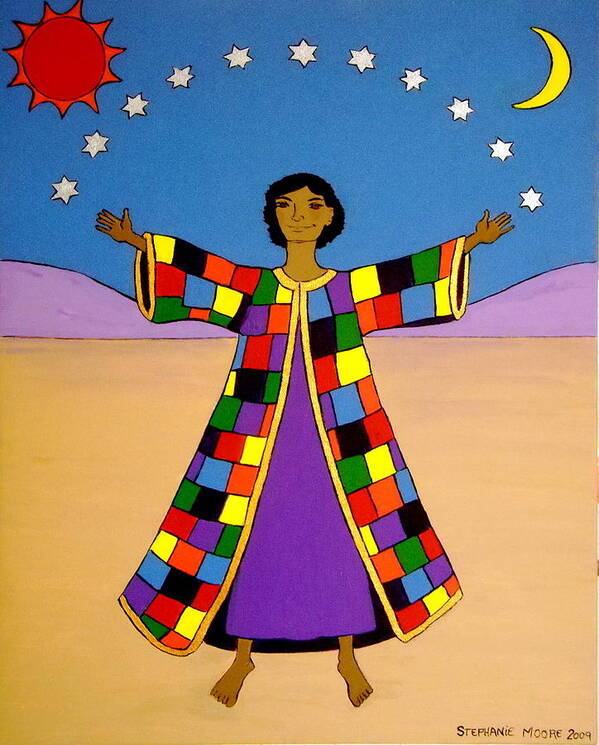 Joseph Art Print featuring the painting Joseph and his Coat of Many Colours by Stephanie Moore