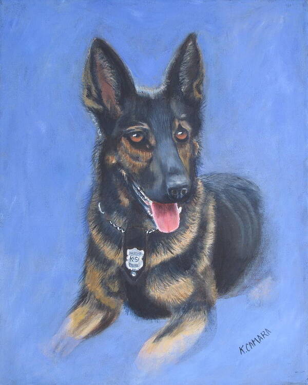 Pets Art Print featuring the painting K-9 Moses by Kathie Camara