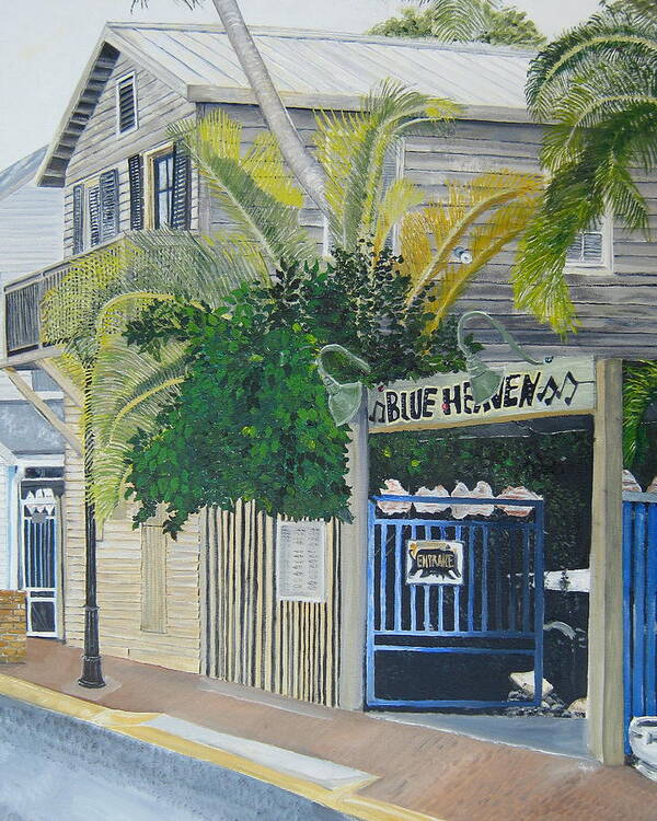 key West Art Print featuring the painting Key West Blue Heaven by John Schuller