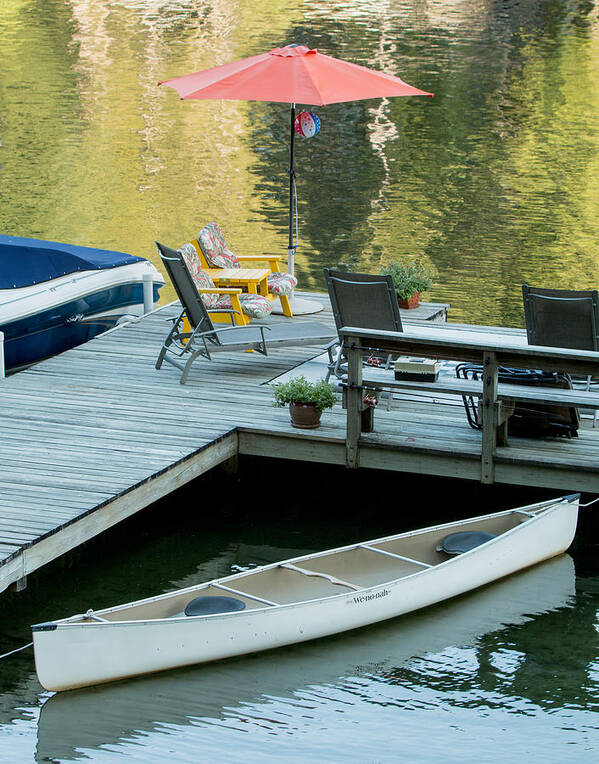 Mason Lake Art Print featuring the photograph Lake-side Dock by E Faithe Lester