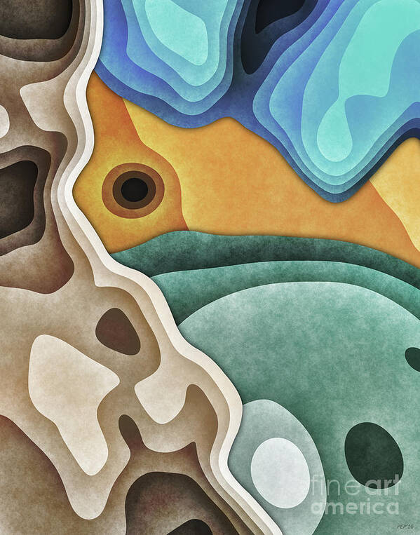 Earth Tones Art Print featuring the digital art Landscape of Layers by Phil Perkins