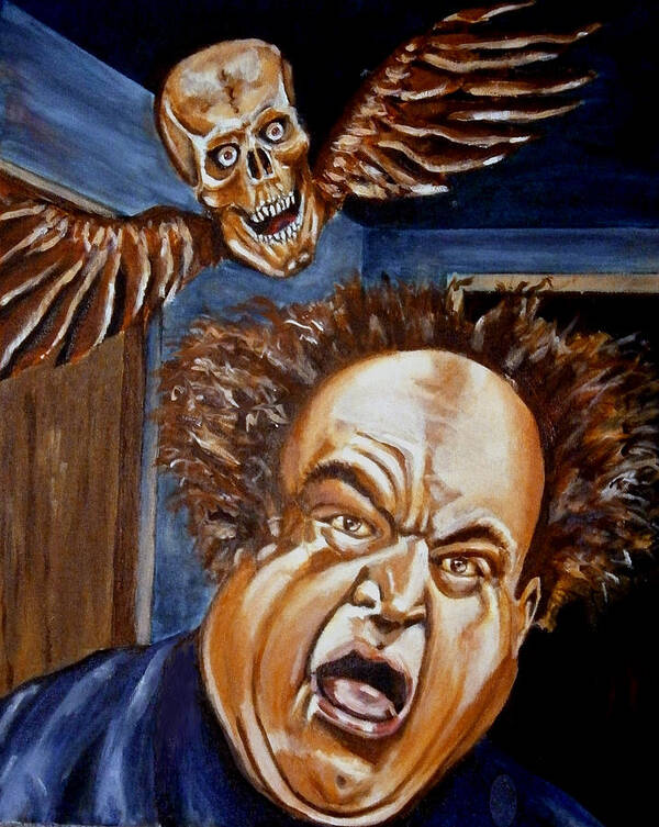 Larry Fine Art Print featuring the painting Larry Fine by Chris Benice