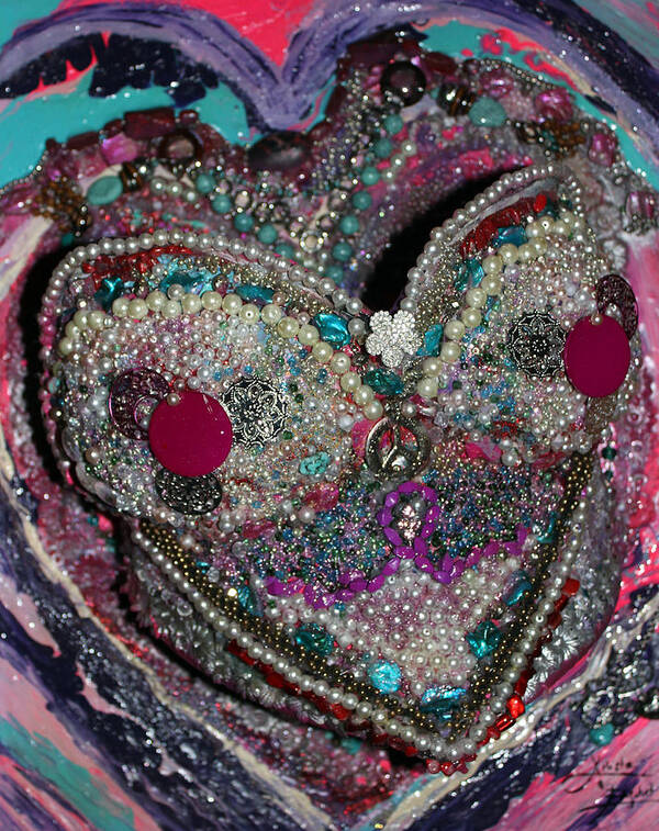 Breast Art Print featuring the mixed media LaTrease - My angel and heart Imani, Survivor by Artista Elisabet