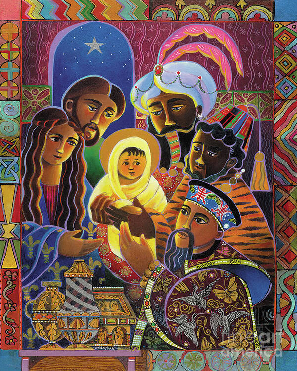 Light Of The World Nativity Art Print featuring the painting Light of the World Nativity - LWN by Br Mickey McGrath OSFS
