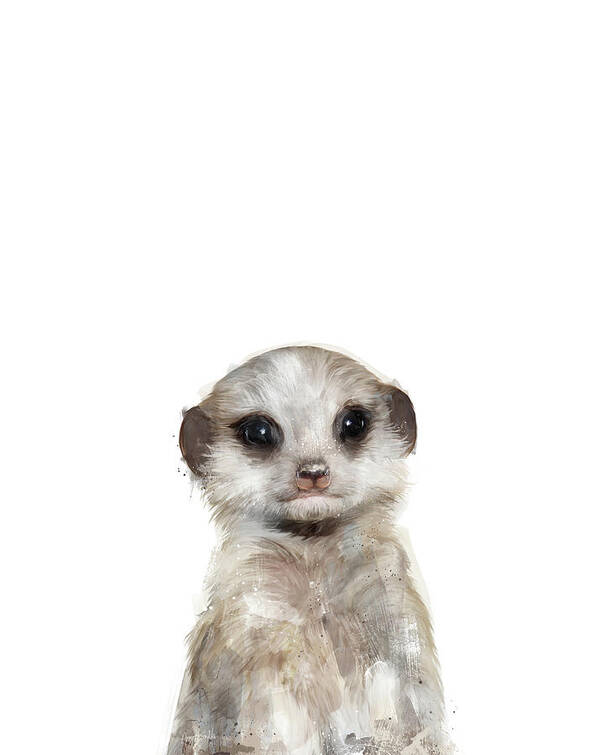 Meerkat Art Print featuring the painting Little Meerkat by Amy Hamilton