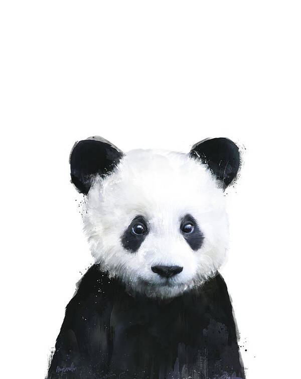 Panda Art Print featuring the painting Little Panda by Amy Hamilton